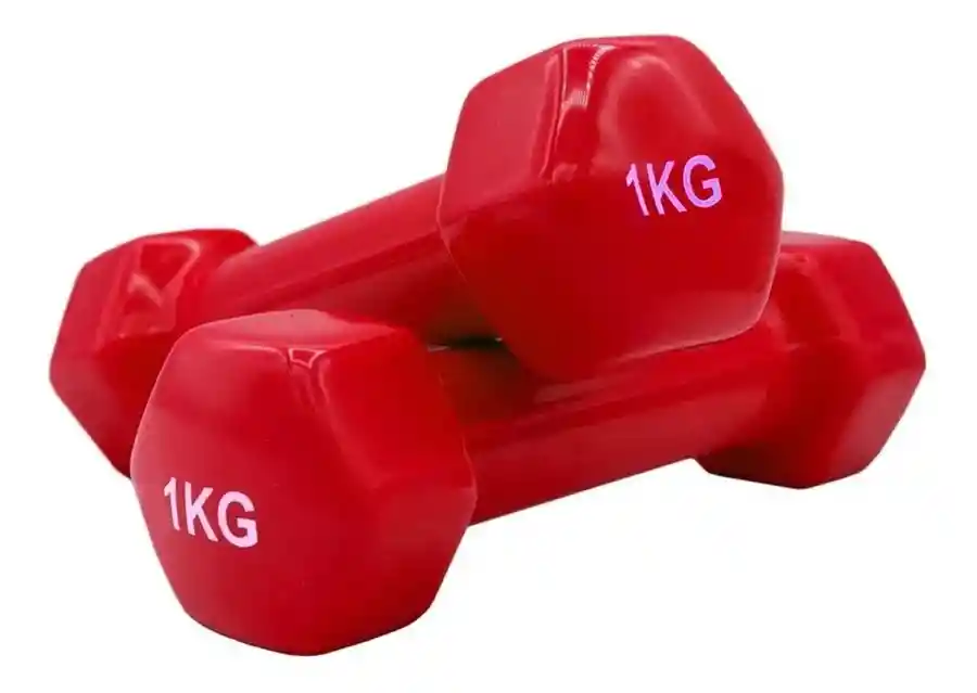 Set X2 Mancuernas 1kg Hierro Cubierta Vinilo