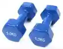 Set X2 Mancuernas 5kg Hierro Cubierta Vinilo