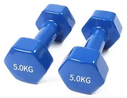 Set X2 Mancuernas 5kg Hierro Cubierta Vinilo