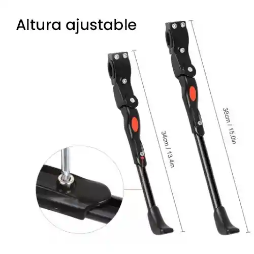 Pata Soporte En Aluminio Ajustable Para Bicicleta 34-40 Cm