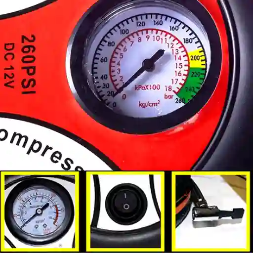 Compresor Portátil Para Auto – Rápido Y Eficiente (rojo)