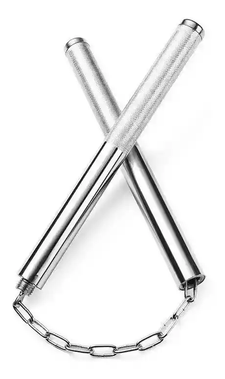 Nunchaku 2 En 1 Metálico Entrenamiento De Kung Fu, Karate,