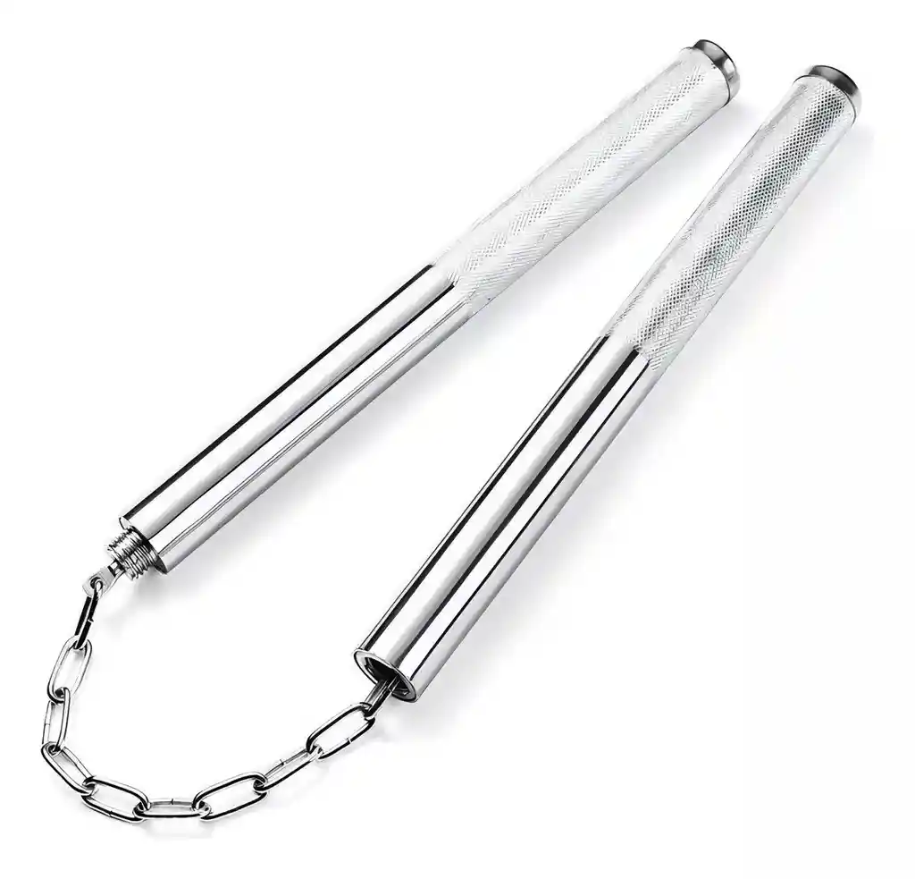 Nunchaku 2 En 1 Metálico Entrenamiento De Kung Fu, Karate,