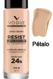 Base Liquida Vogue Resist 24 Horas Tono Pétalo