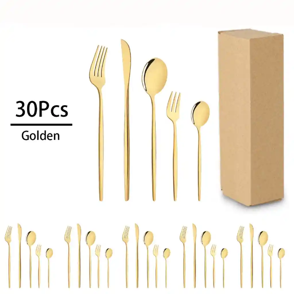 Set De Cubiertos X30 Piezas – Ideal Para Comidas Diarias O Eventos