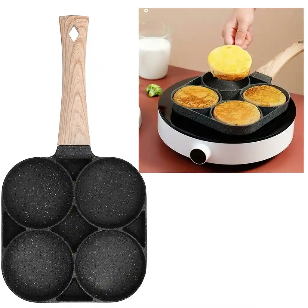 Sartén Dividido De Acero 4 Puestos – Cocina Fácil Y Sin Mezclar Sabores