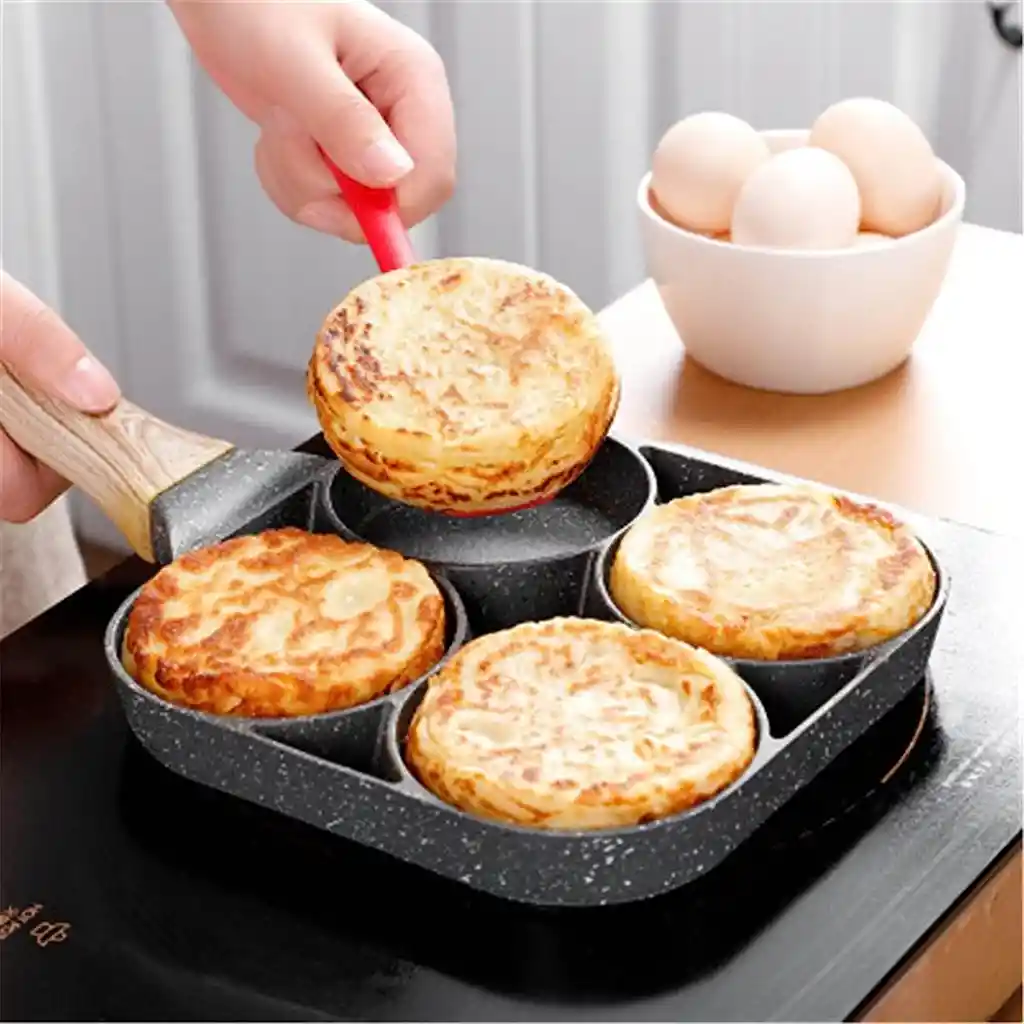 Sartén Dividido De Acero 4 Puestos – Cocina Fácil Y Sin Mezclar Sabores