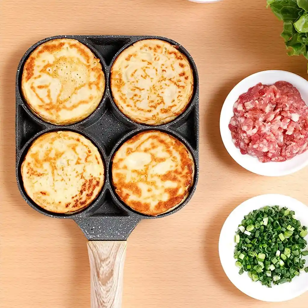 Sartén Dividido De Acero 4 Puestos – Cocina Fácil Y Sin Mezclar Sabores