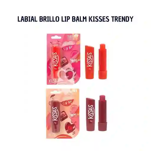 Labial Brillo Lip Balm Kisses Rojo Trendy