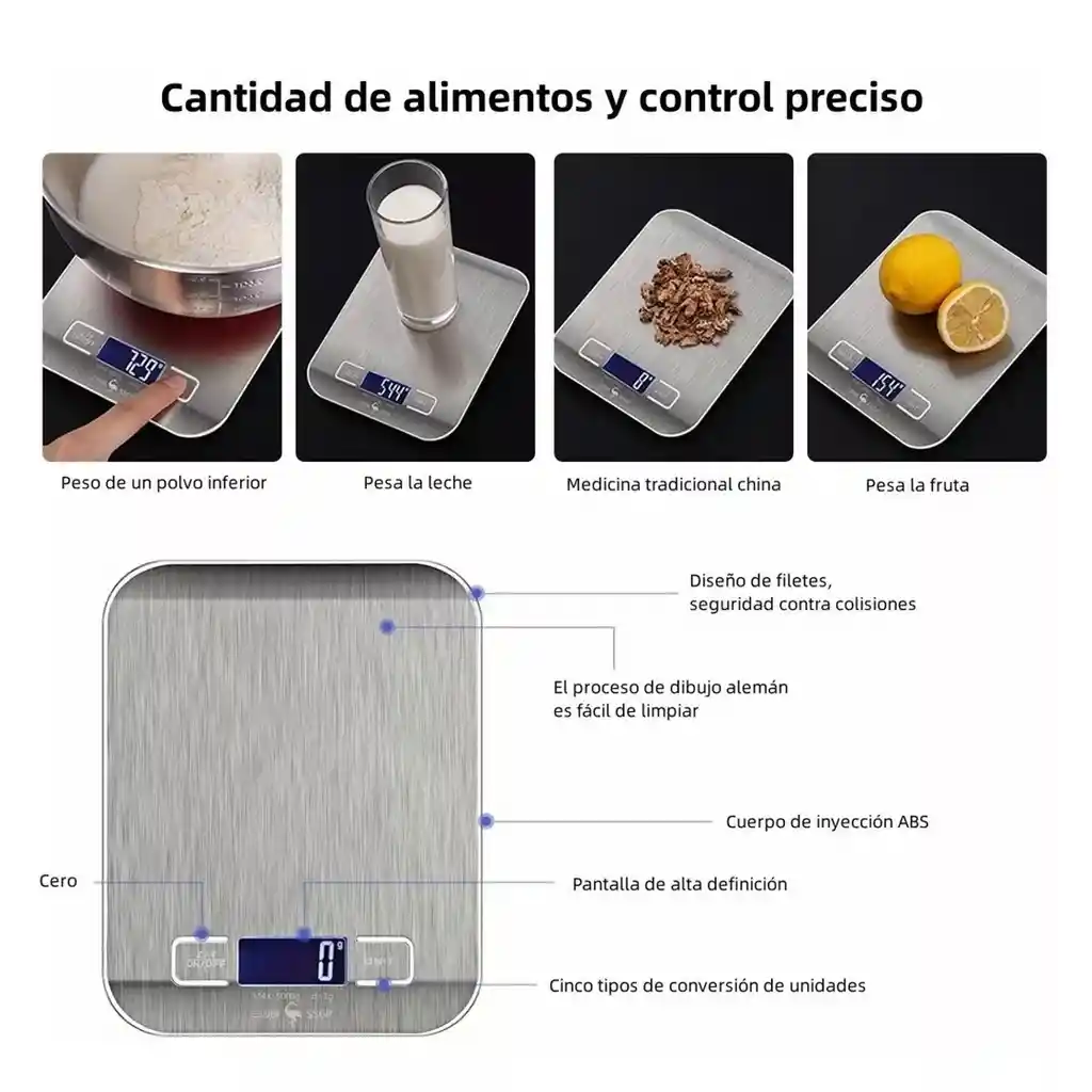 Gramera Digital Recargable Para Cocina – Compacta Y Precisa