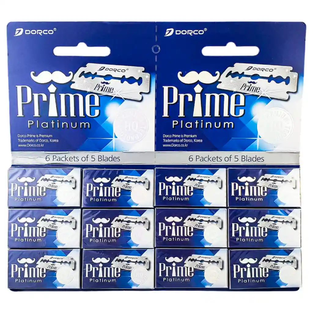 Cuchillas Dorco Prime X60 Unidades Barbería Platinum