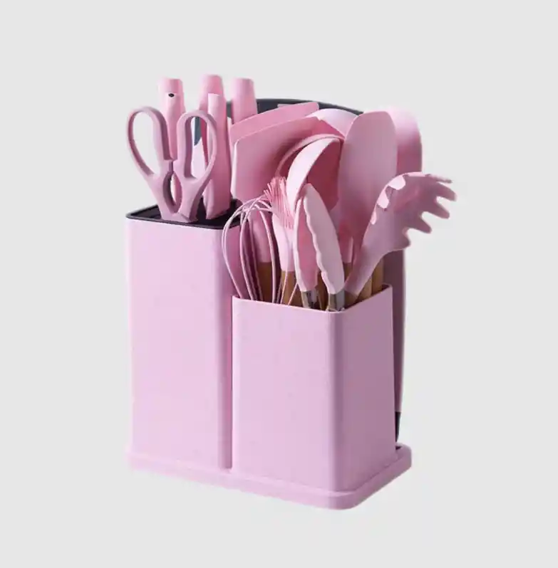 Set De 19 Utensilios De Cocina Premium Cucharones Cuchillos