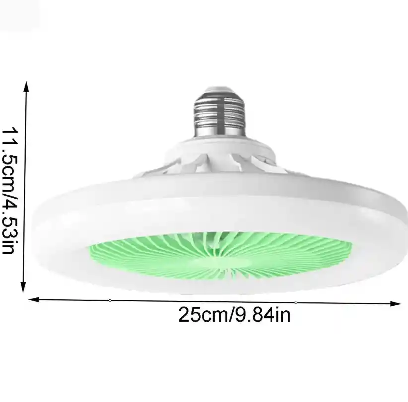 Ventilador De Techo E27 De 30 W Con Lámpara Y Control Remoto