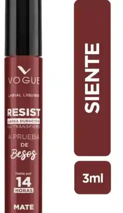 Vogue Labial Líquido A Prueba De Besos Tono Siente