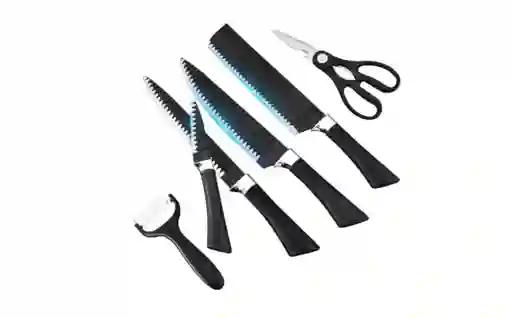 Juego De 6 Cuchillos De Antiadherentes De Acero Inoxidable