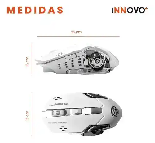 Mouse Gamer Inalambrico 6 Botones 2 En 1 Bluetooth Receptor Usb Con Luces Rgb