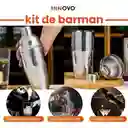 Bartender Coctelera Set Utensilios Bar Inoxidable 9 Piezas Bambú Premium Profesional