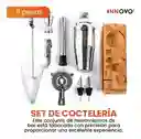Bartender Coctelera Set Utensilios Bar Inoxidable 9 Piezas Bambú Premium Profesional