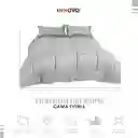 Edredon Cubrelecho Premium Cama Doble Fundas Almohadas Innovo Gris Claro