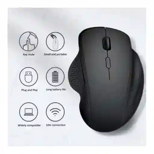 Mouse Inalámbrico Ergonómico Jertech W500