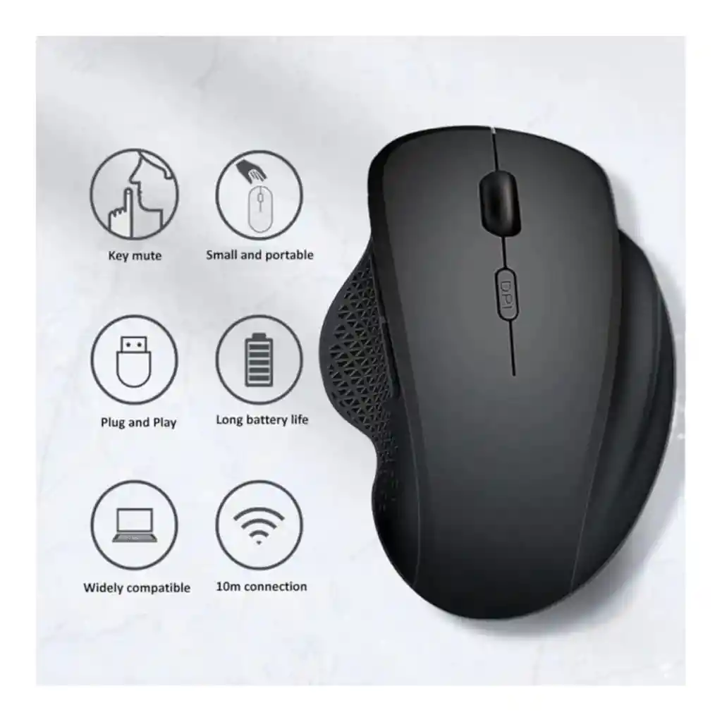 Mouse Inalámbrico Ergonómico Jertech W500