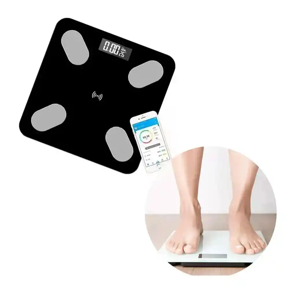 Pesa Bluetooth App Bascula Personal Vidrio Templado Digital Balanza