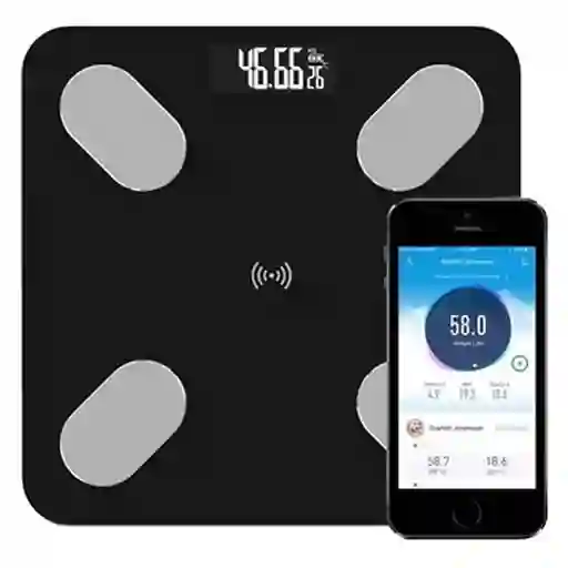 Pesa Bluetooth App Bascula Personal Vidrio Templado Digital Balanza