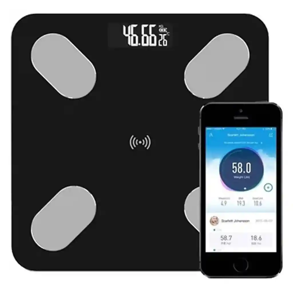 Pesa Bluetooth App Bascula Personal Vidrio Templado Digital Balanza