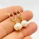 Aretes Óvalos Dorados Con Perlas