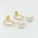 Aretes Óvalos Dorados Con Perlas