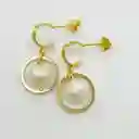 Aretes Dorados Con Perlas Naturales