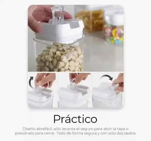 Contenedores Organizadores Herméticos Tapa Blanca X7 Piezas