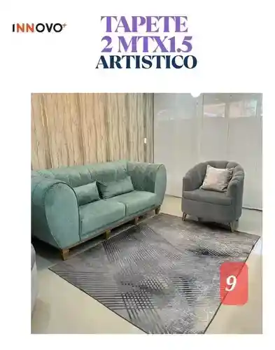 Tapete Decorativo Antideslizante Diseño Persa Nine 2 Mt X 1.5 Mt Innovo