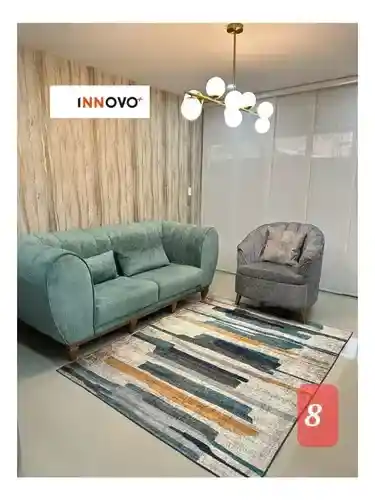 Tapete Decorativo Antideslizante Diseño Multicolor Eight 2 Mt X 1.5 Mt Innovo