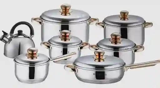 Bateria De Ollas En Acero Inoxidable 13 Piezas Klausberg