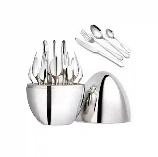 Juego De Cubiertos 24pcs Acero Inoxidable Gold Estuche Huevo