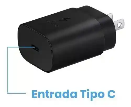 Cargador Samsung Tipo Original Super Fast Charger Carga Rápida Tipo C 25w Negro