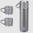 Termo De Acero Inoxidable 500ml Con Vasos Para Bebidas
