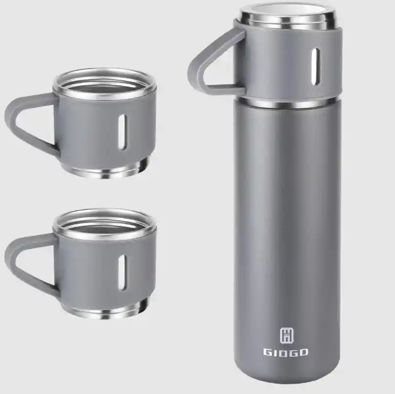 Termo De Acero Inoxidable 500ml Con Vasos Para Bebidas