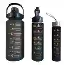 Set Termos Motivacionales Kit 3 En 1 Portable Premium