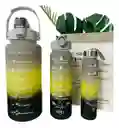 Set Termos Motivacionales Kit 3 En 1 Portable Premium