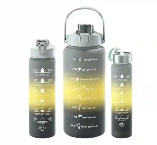 Set Termos Motivacionales Kit 3 En 1 Portable Premium