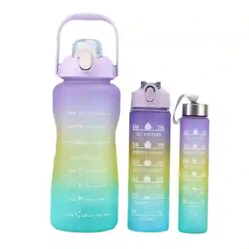 Set Termos Motivacionales Kit 3 En 1 Portable Premium