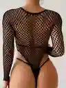 Body Manga Larga De Rejilla Talla Única