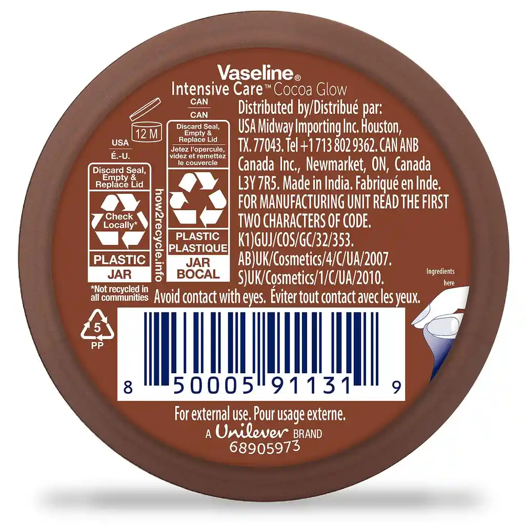 Vaseline Cocoa Radiant Crema Corporal Manteca De Cacao 75 Ml