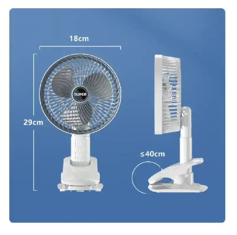 Mini Ventilador Recargable Con Gancho Usb Inalambrico
