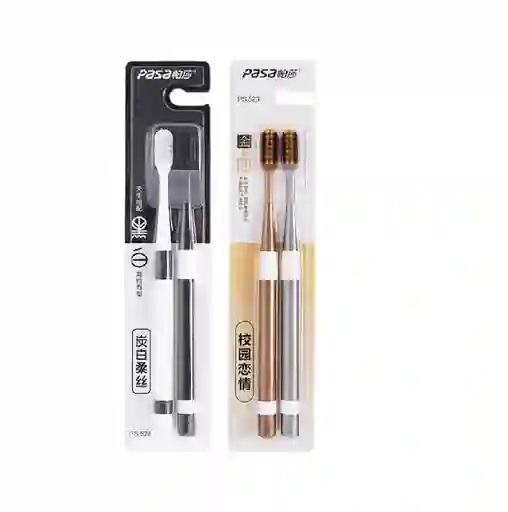 Cepillo Dental Cerdas De Bambu Set 2unid. Cuidado Bucal Dientes