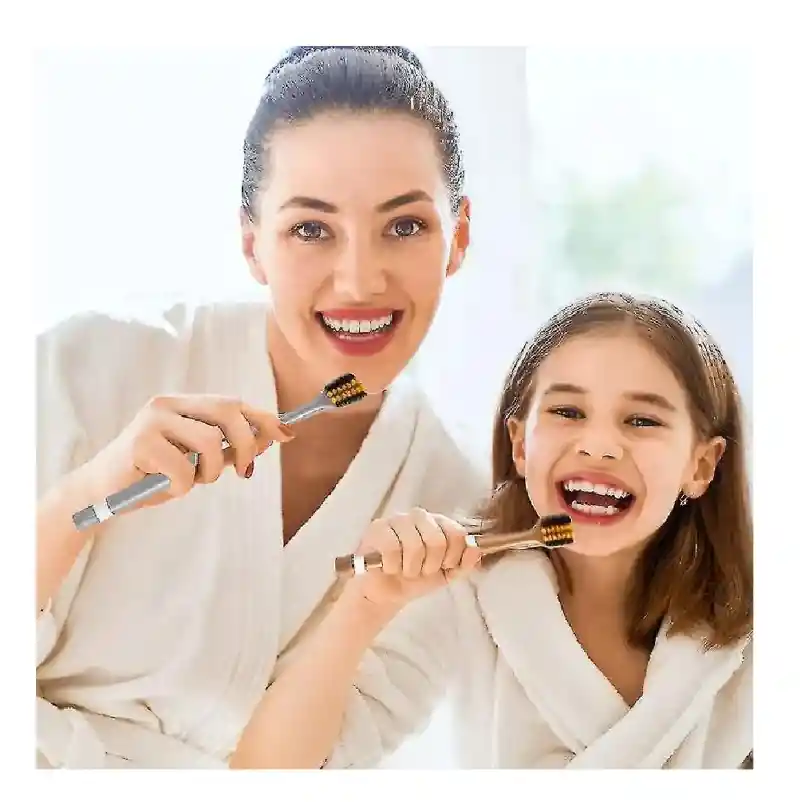Cepillo Dental Cerdas De Bambu Set 2unid. Cuidado Bucal Dientes
