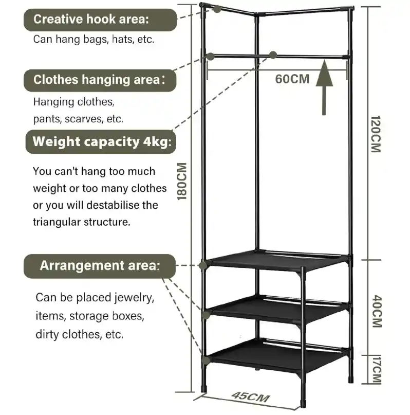 Perchero Organizador De Ropa Mueble Esquinero Armable