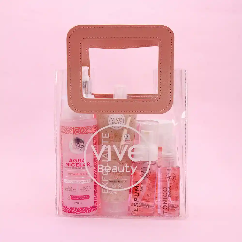 Kit Facial Luminosidad Rosada – 7 Productos + Bolso De Regalo